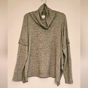 Anthropologie 9H15 Postage Stamp Grey Cowl-Neck Sweater
